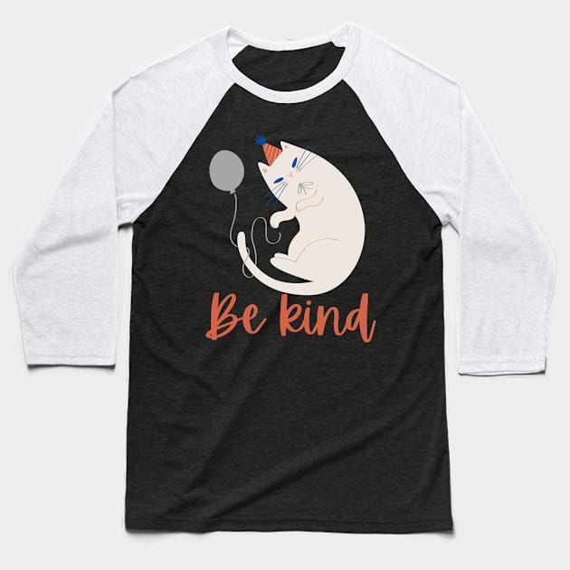 CUTE KITTY CAT SUPER KIND Baseball T-Shirt by Rightshirt